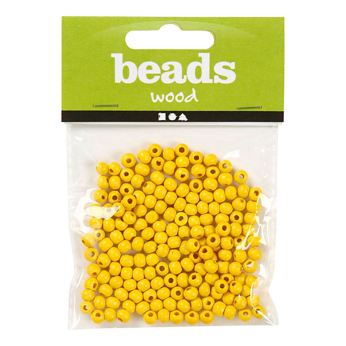 Creativ Company Wooden Beads Yellow, 150st.