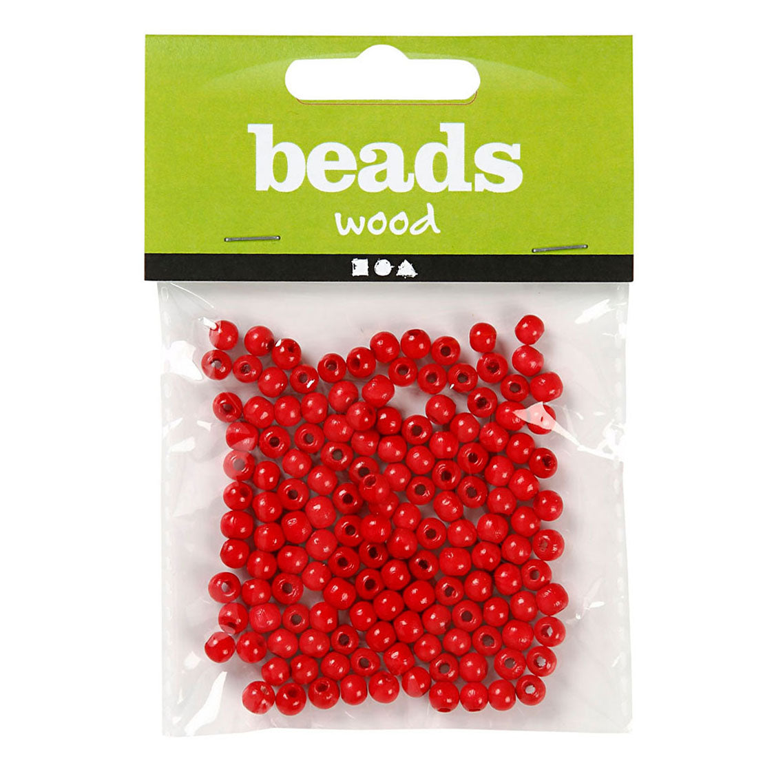 Creative Company Wooden Beads Red, 150st.