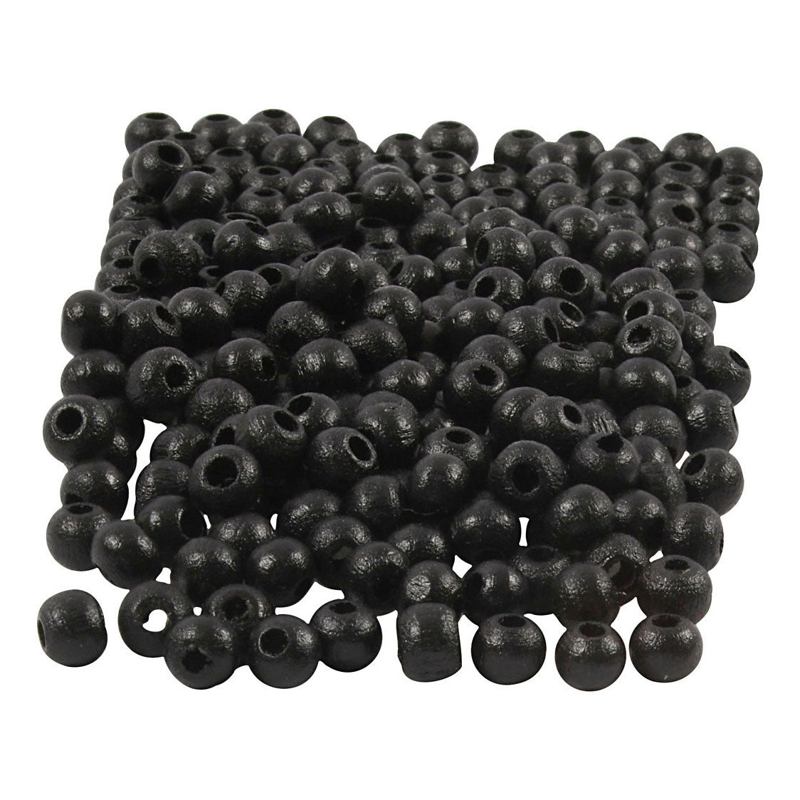 Creativ Company Wooden Beads Black, 150e.