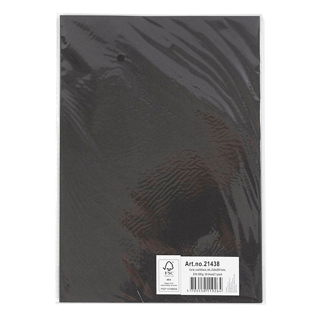 Creativ Company Colored Pappe Black A4, 210-220g, 10 Blätter