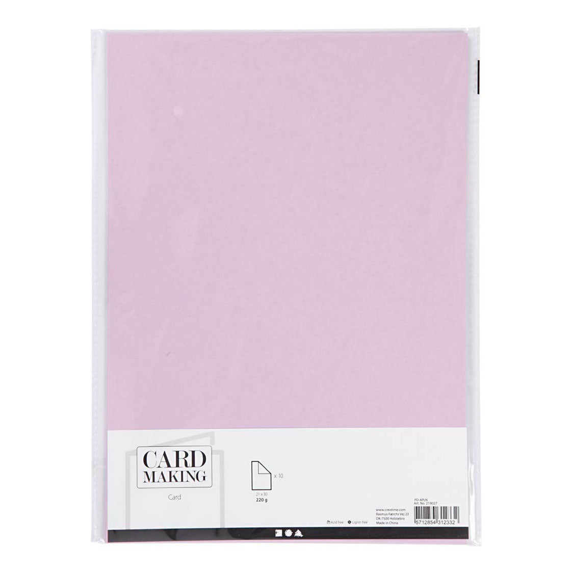 Creativ Company Cardboard Light Purple A4 220G, 10st.