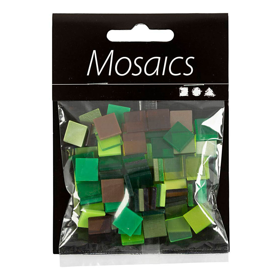 Kreativfirma Mini Mosaic Green Glitter 10x10 mm, 25 Gramm