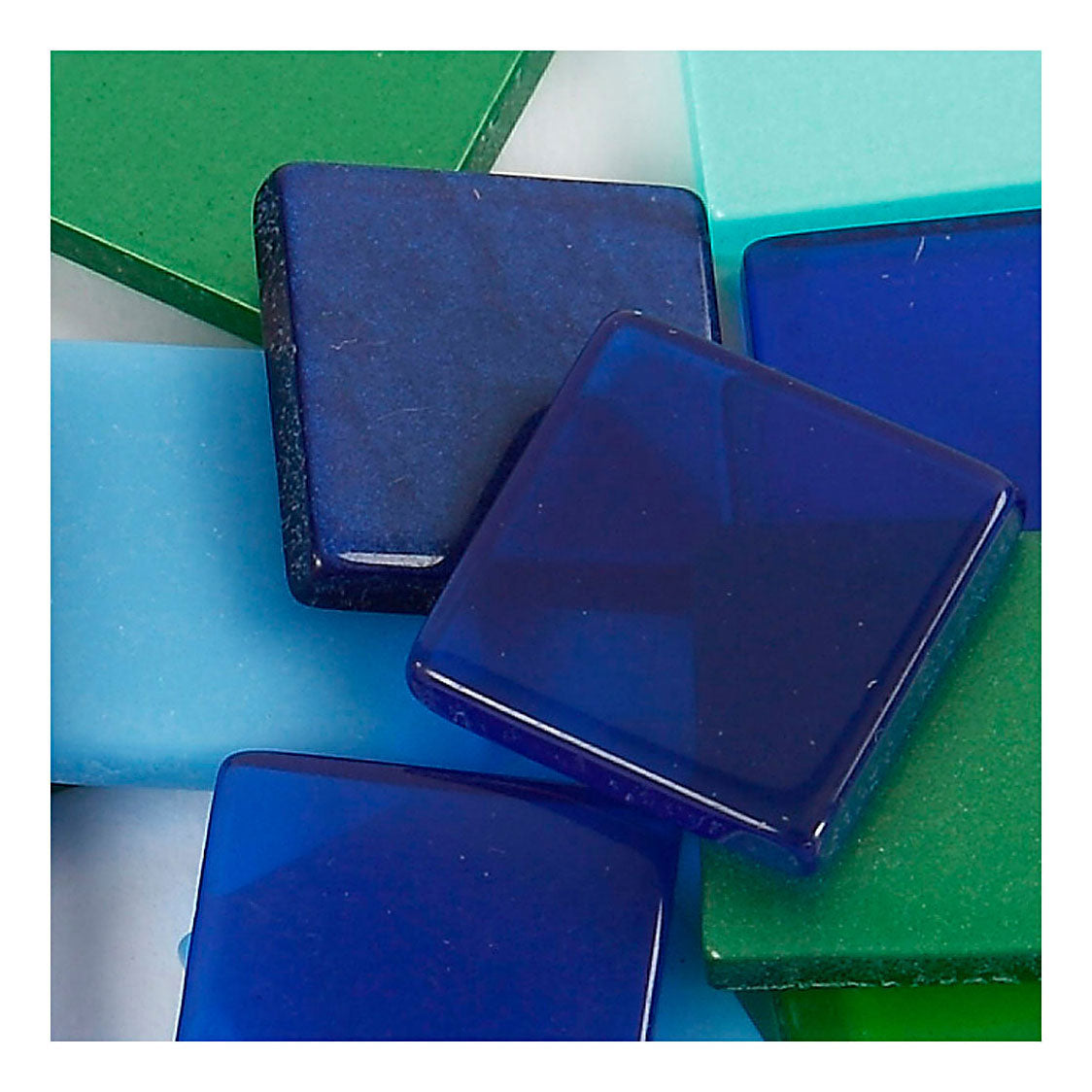 Kreativfirma Mini Mosaic Blue Green 10x10 mm, 25 Gramm