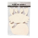 Creativ Company Wooden Marine Animals Krab and Whale, 2st.