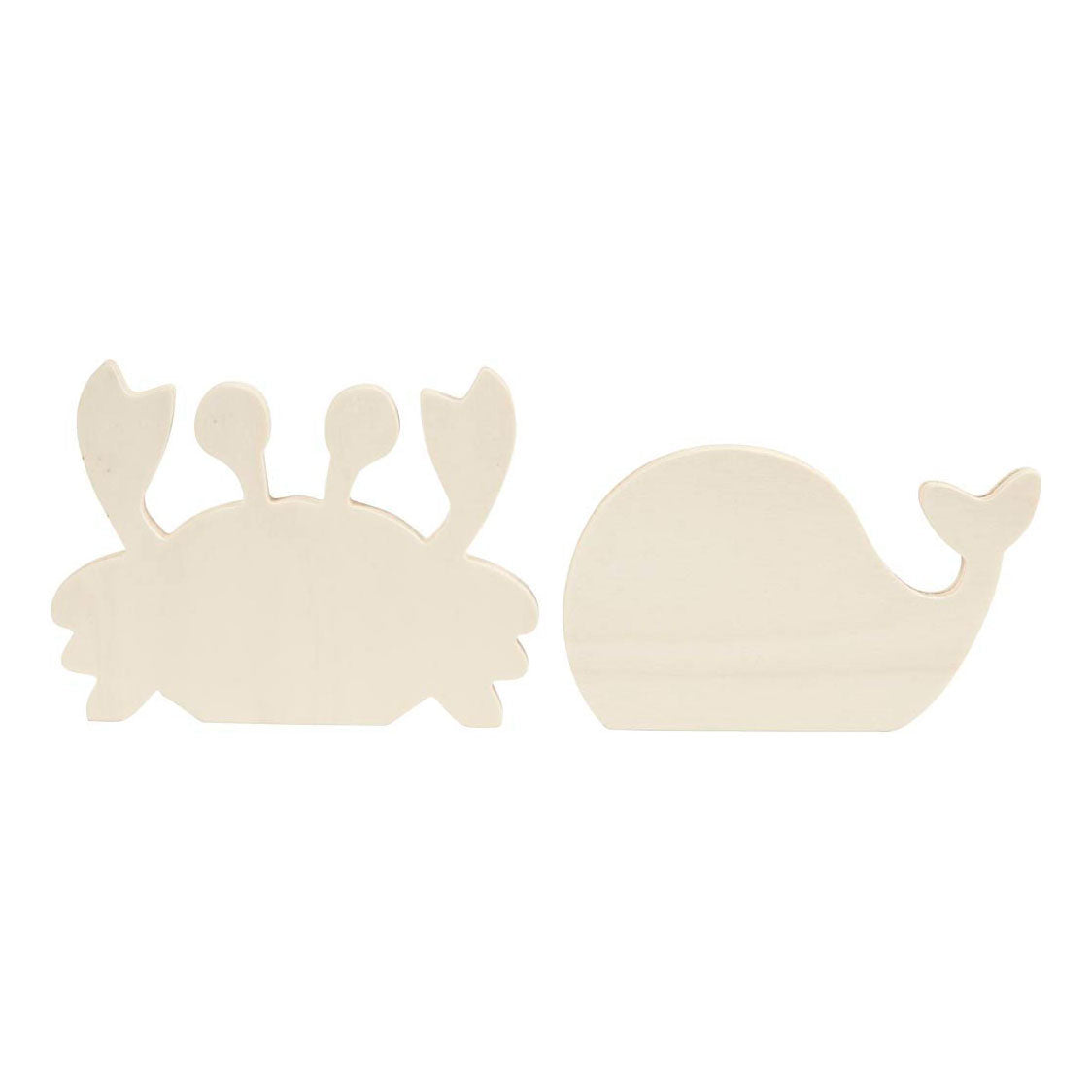 Creativ Company Wooden Marine Animals Krab and Whale, 2st.