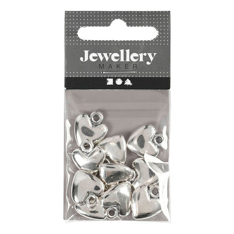 Creativ Company Heart -Shaped Pendant Silber -plattiert, 10st.
