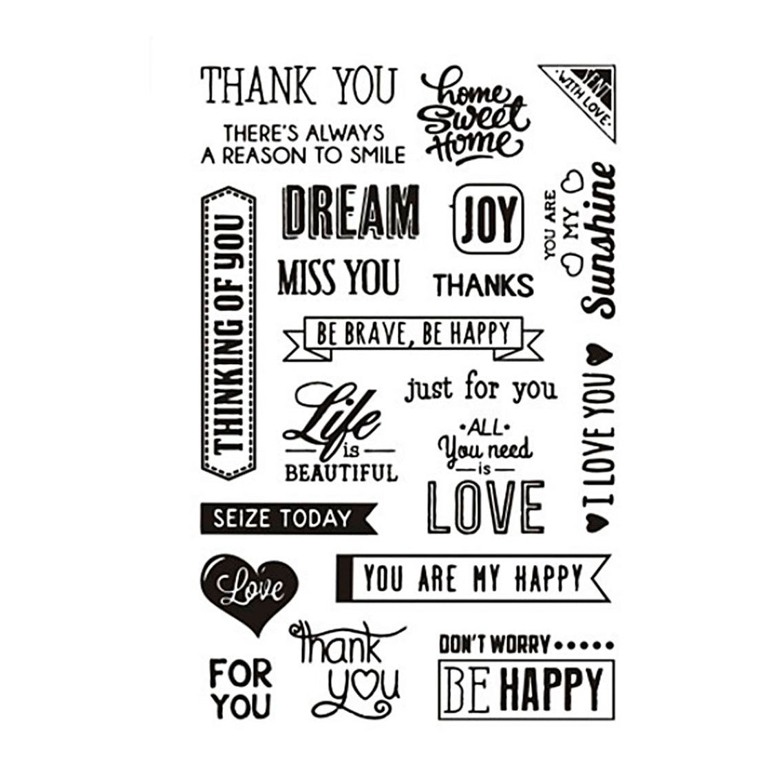 Creativ Company Silicone Stamps English Text. 1 list