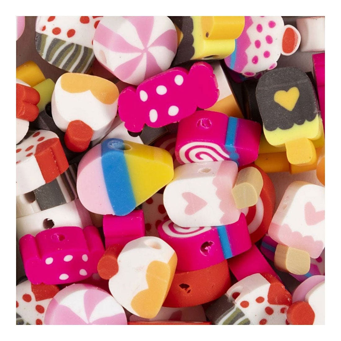 Creativ Company Figurenperlen, Bonbons, D 10 mm, Lochgröße 1,5 mm, ca. 60 Stück, 60 Stück 1 Karton