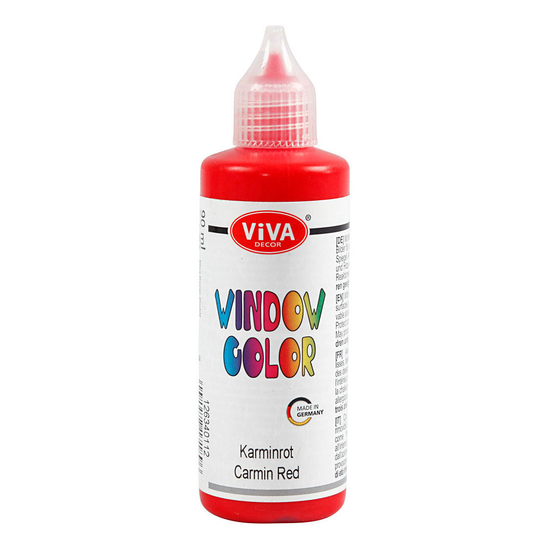 Creative Company Window Color Sticker och Glass Paint Carmine Red, 90 ml