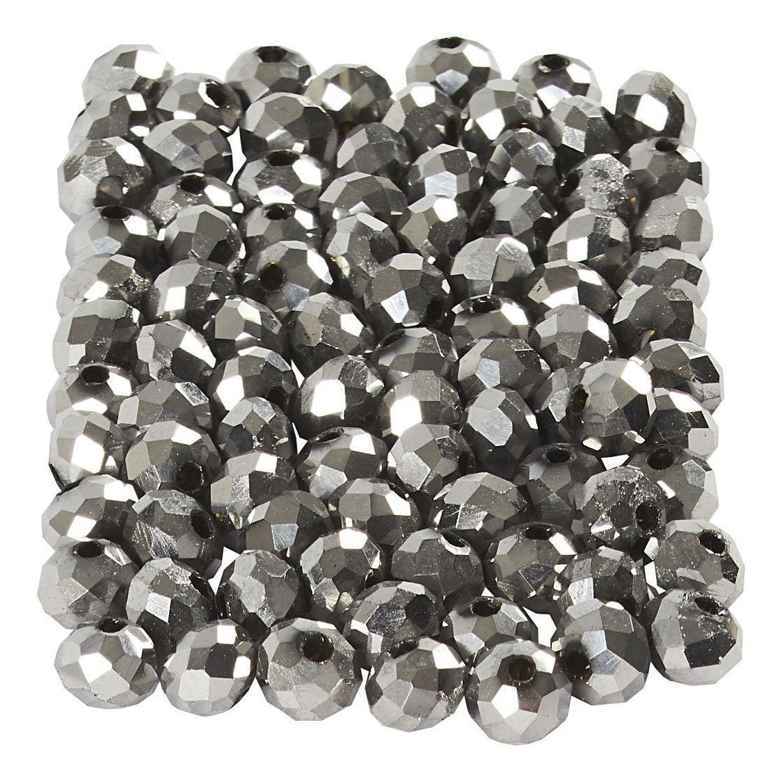 Creativ Company Facet Beads Metallic Gray, 100.