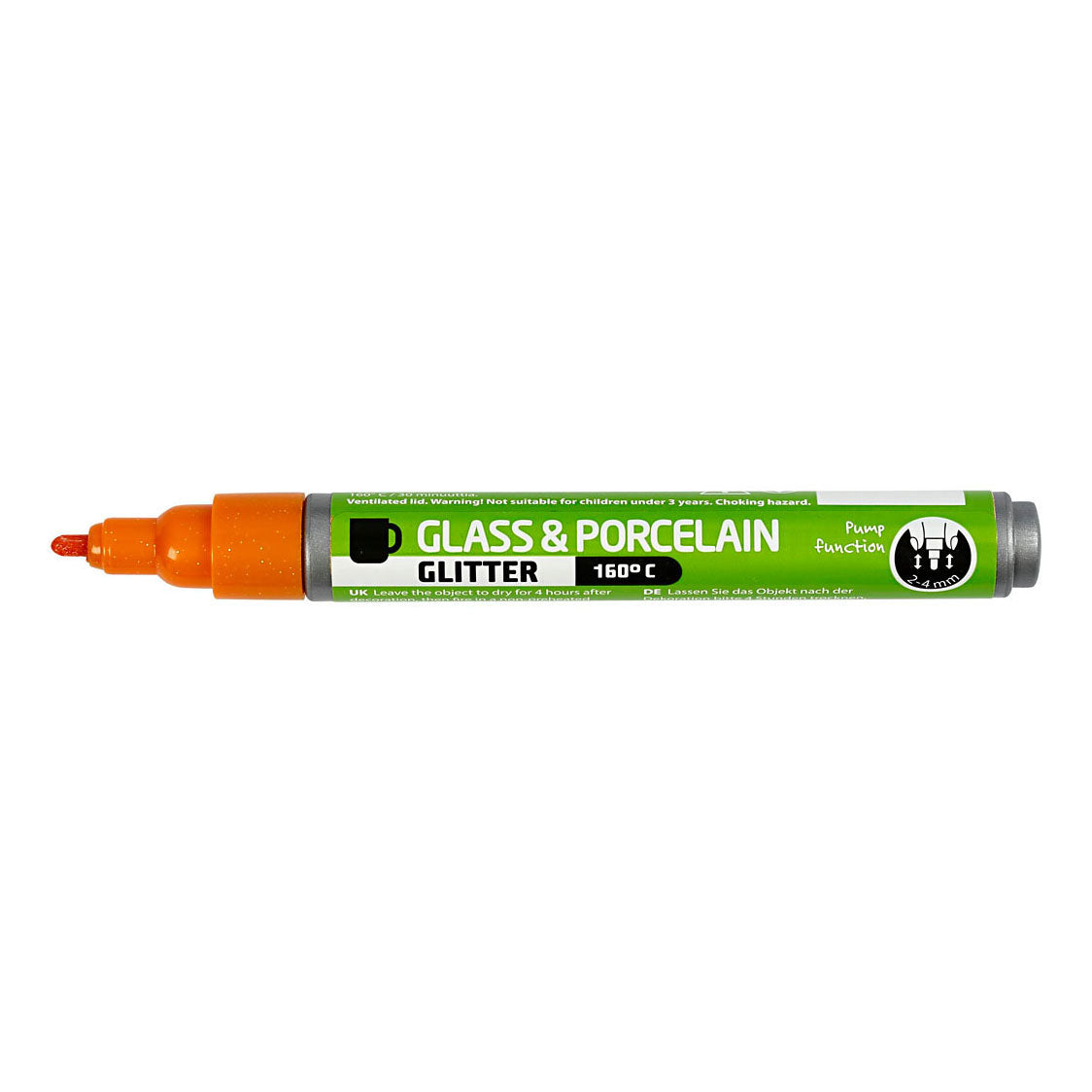 Creativ Company Glass und Porcel Staff Glitter Semi-Cover-Orange