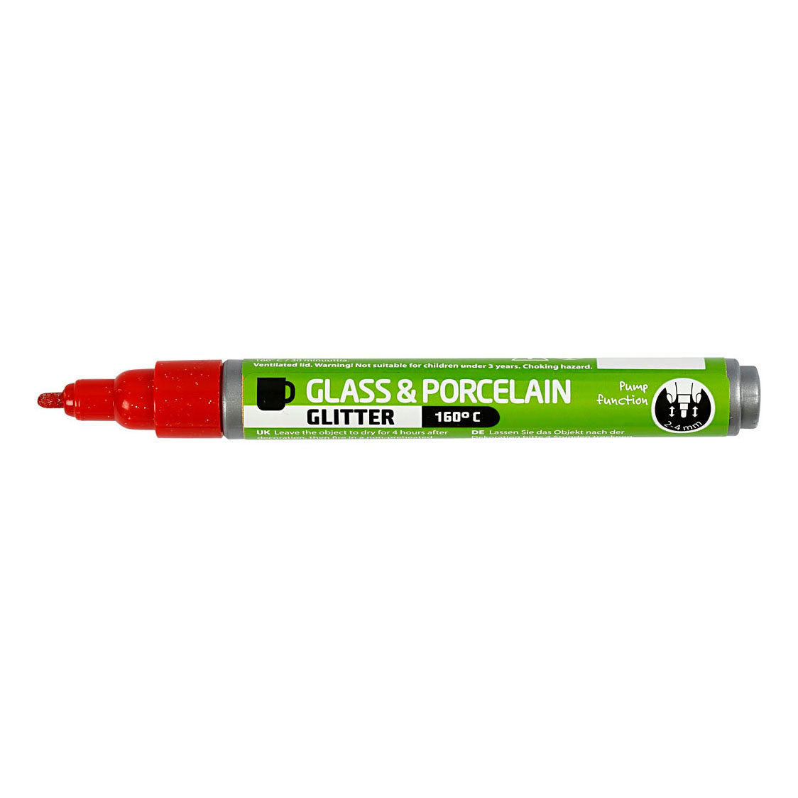 Creativ Company Glass und Porzellan starten Glitzer Semi-Cover-Rot