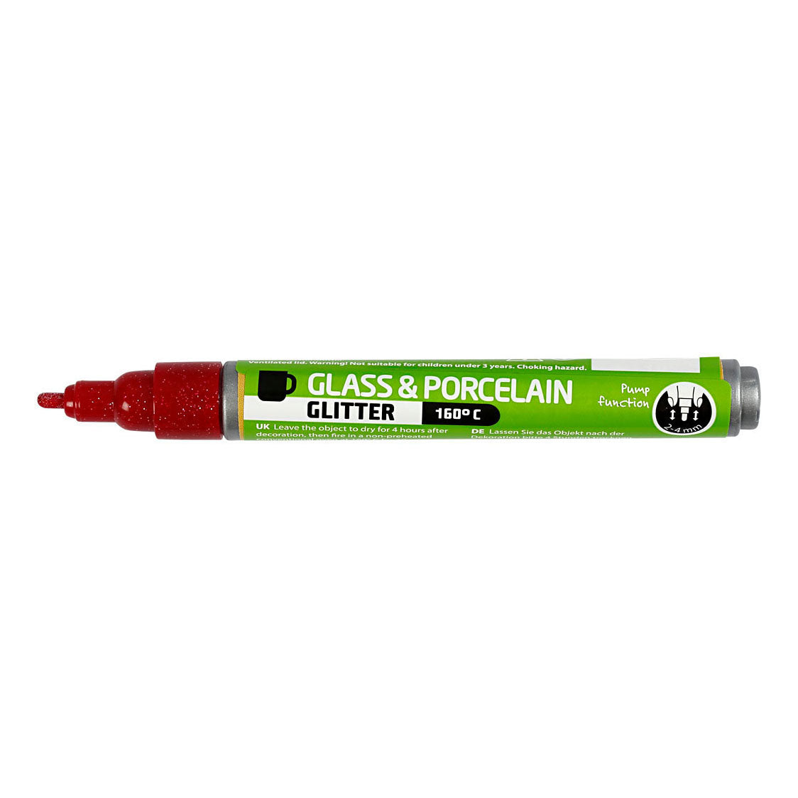 Creativ Company Glass und Porzellan starten Glitter Semi-Cover-Dark Rood