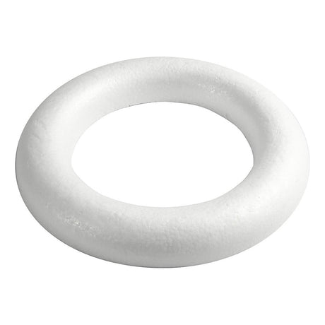Kreativfirma Styropor Ring White mit flachem Rücken, 35 cm