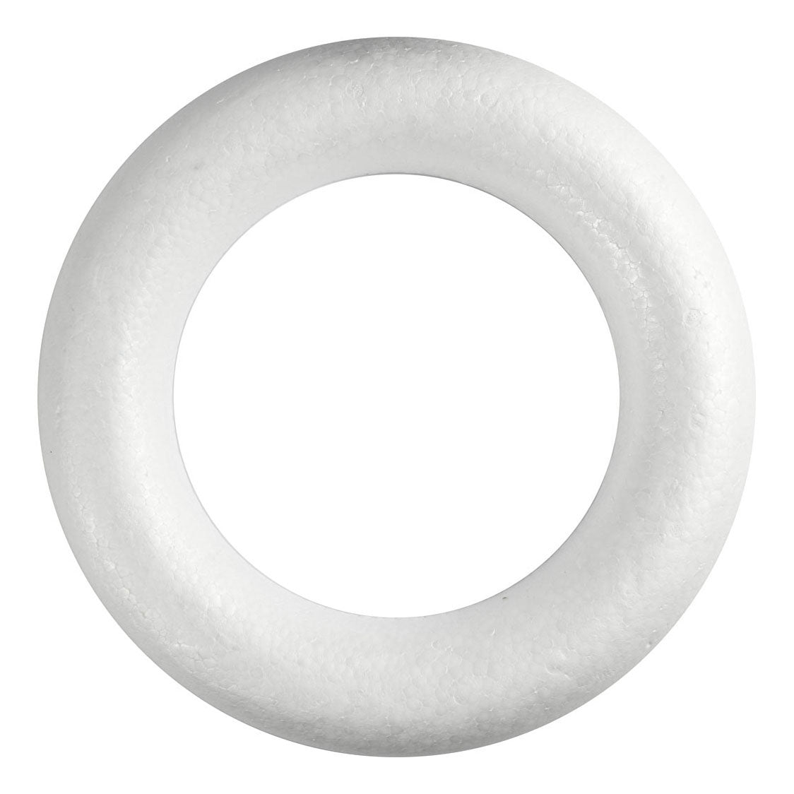 Kreativfirma Styropor Ring White mit flachem Rücken, 35 cm