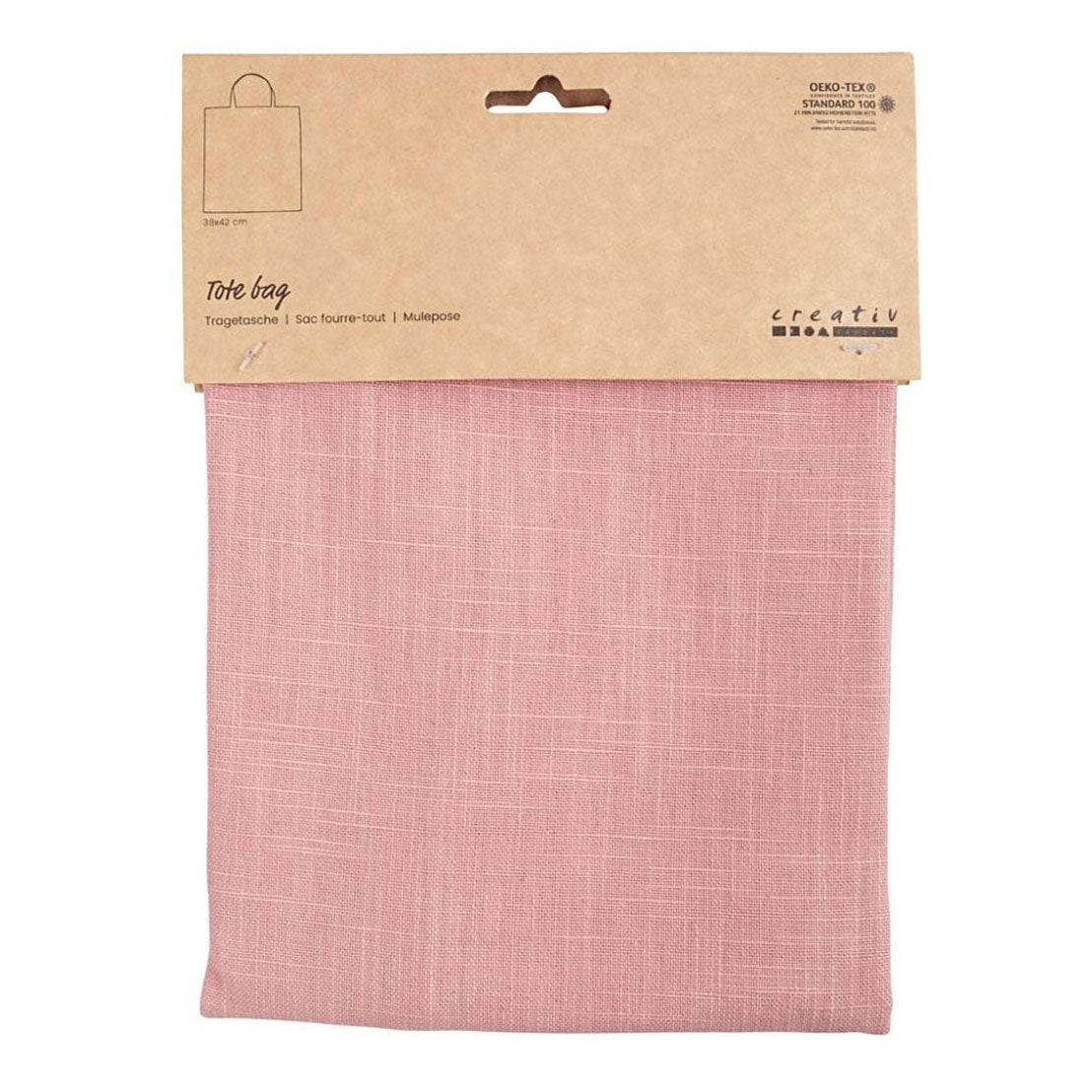 Compagnie Creativ porte du sac de coton rose, 38x42cm