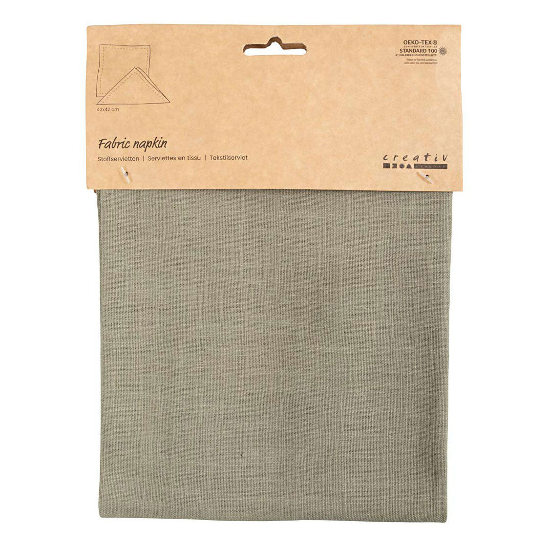 Creativ Company Fabric Servietten Dusty Groen, 42x42cm