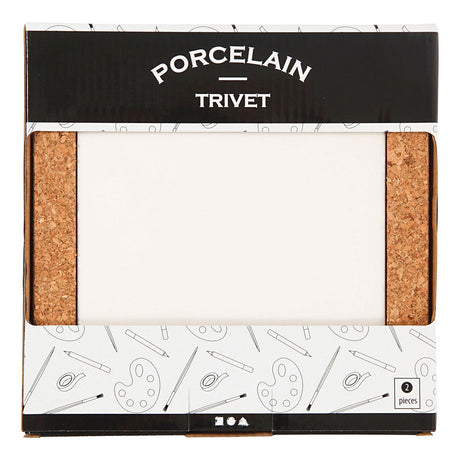 Creativ Company Coaster Porzellan mit Korkenrahmen