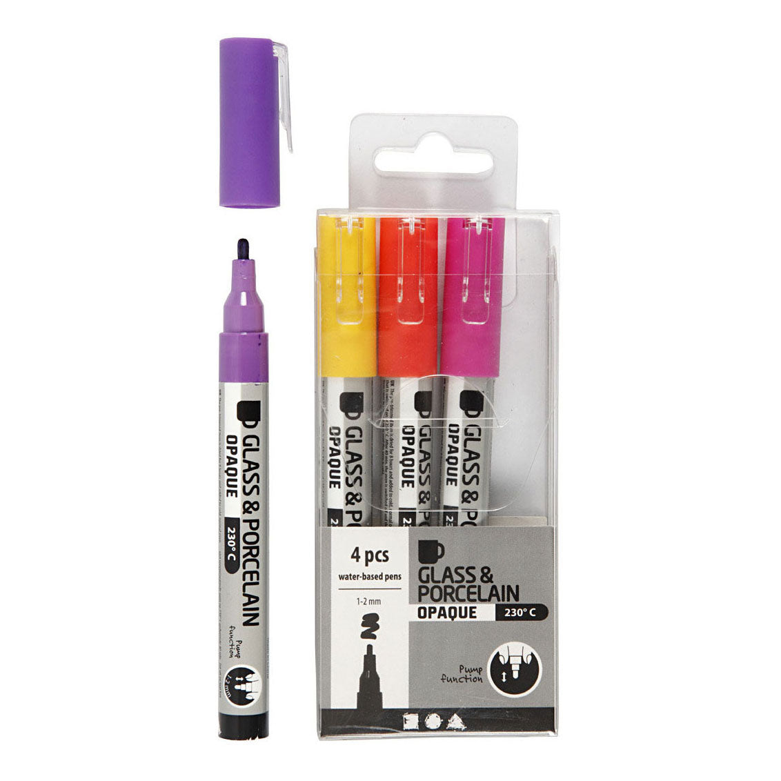 Creativ Company Glass Porzellansteine, die orange lila rot gelb, 4st vergleicht.