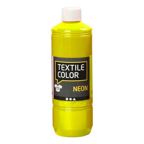 Creativ Company Textilfarbe halbdeckende Textilfarbe – Neongelb, 500 ml