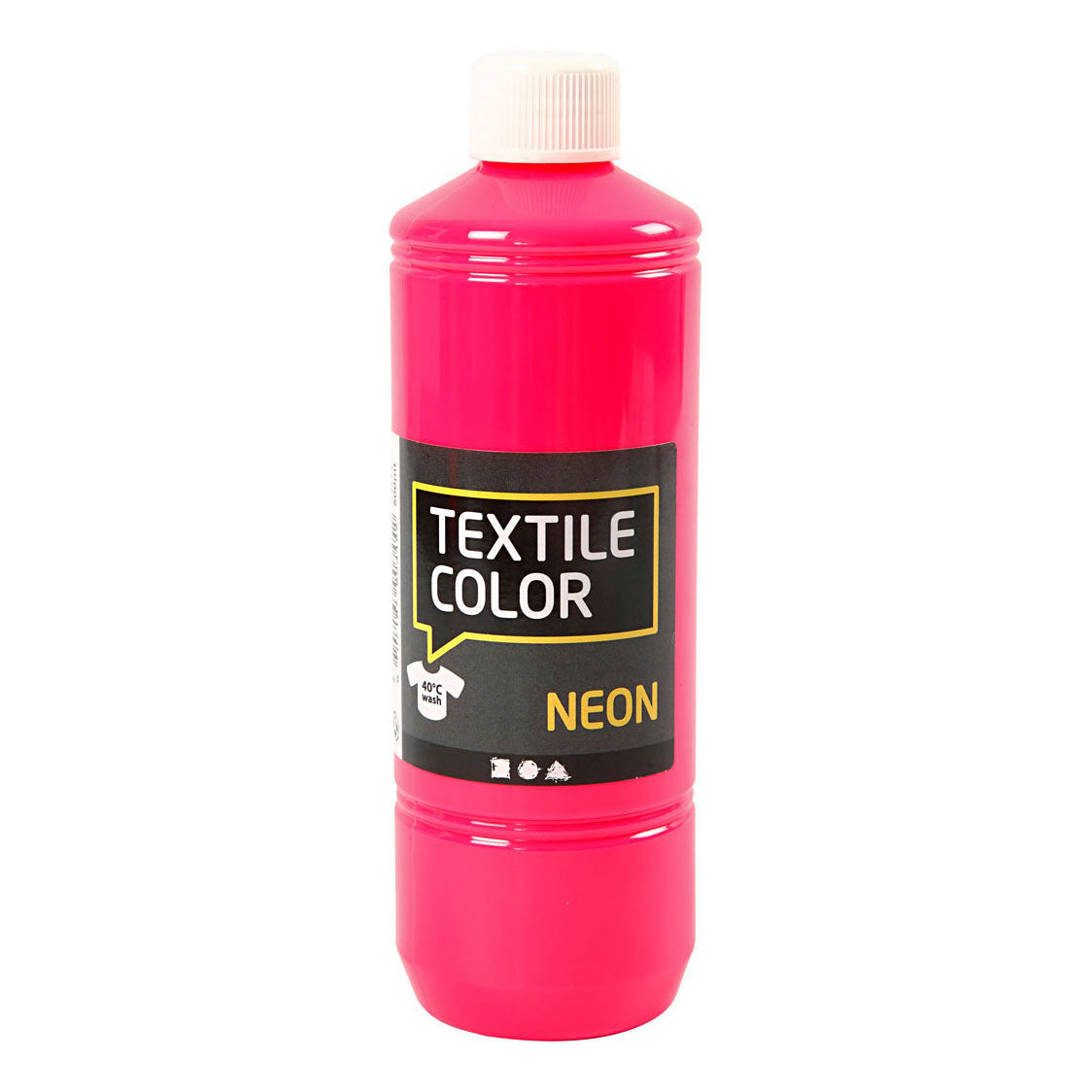 Creativ company textile color semi-dekkende textielverf - neon roze, 500ml