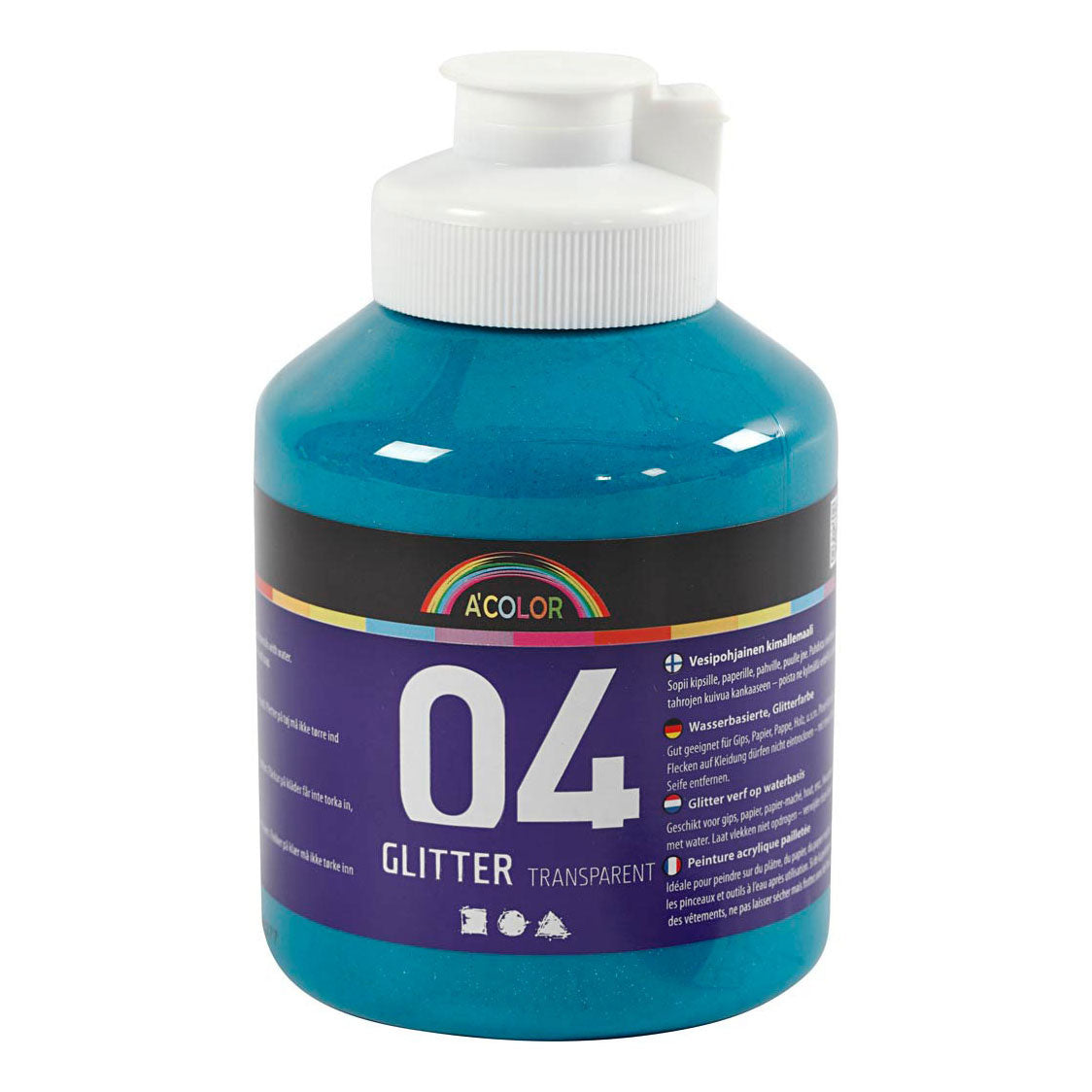 Creativ Company Acrylfarbe Glitzer für Kinder - Türkis, 500 ml