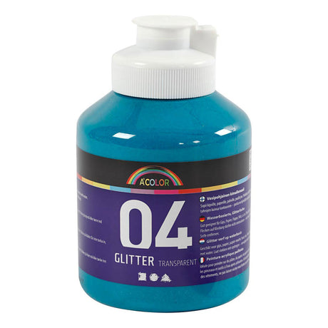 Creativ Company Acrylfarbe Glitzer für Kinder - Türkis, 500 ml