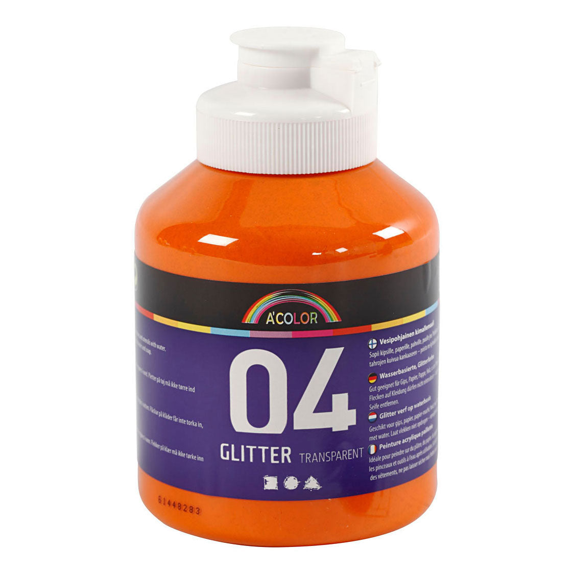 Creativ Company Acrylfarbe Glitzer für Kinder - Orange, 500 ml