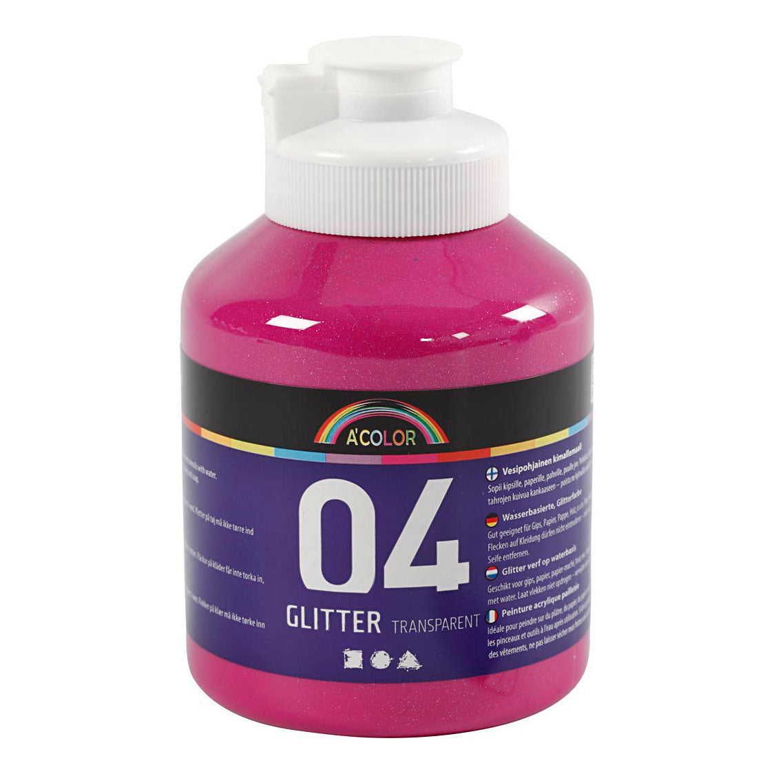 Creativ Company Acryl molen Glitter fir Kanner rosa, 500ml