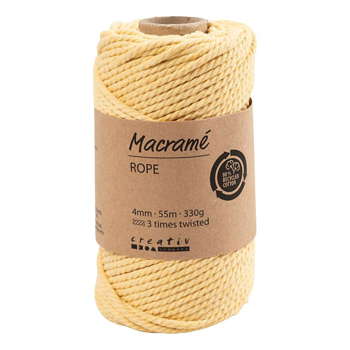 Firma Creativ Macrame Cord Light Yellow, 55m