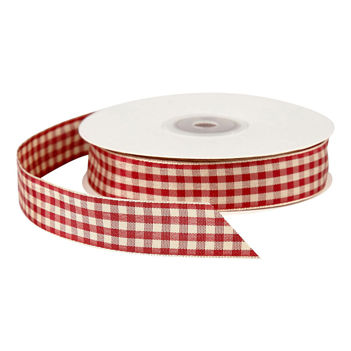 Creative Company Checkered Ribbon Antique Red White, 25m