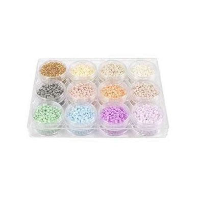 Kreativfirma Rocailles runde Glasperlen 3 mm Pastellfarben, 12x17 Gramm