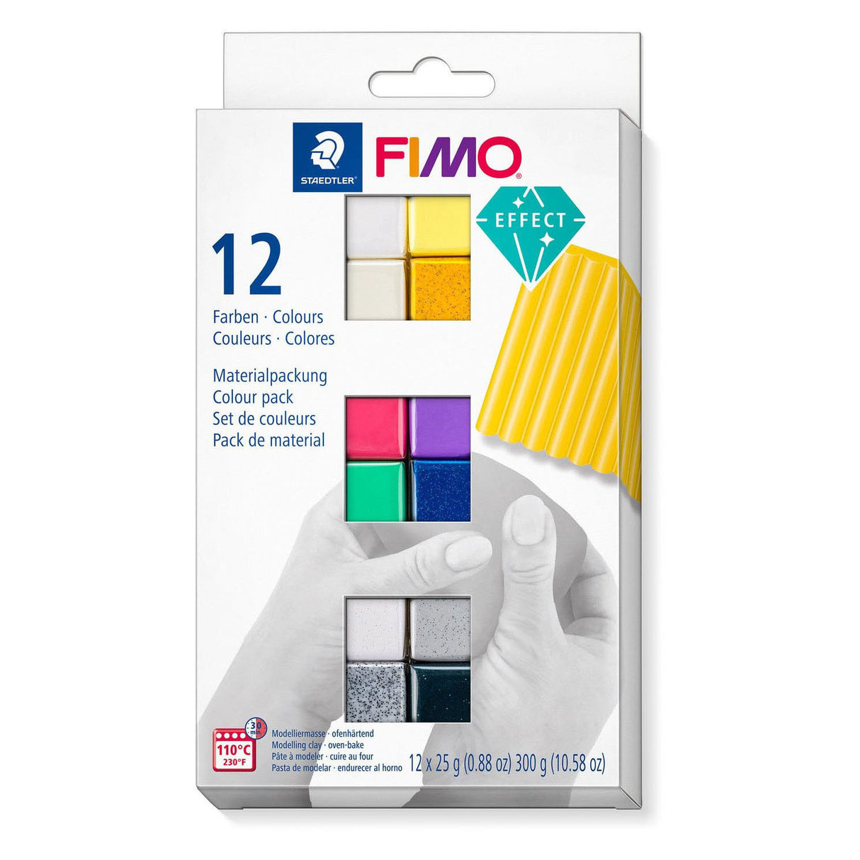 Kreativfirma Fimo Effekt Montage Ton verschiedene Farben, 12x25gram