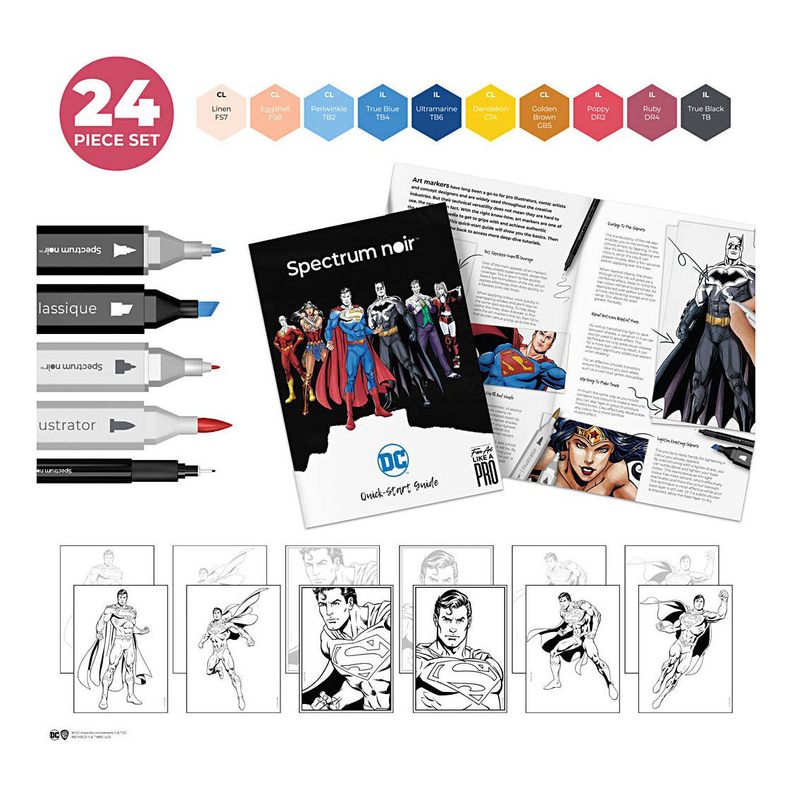 Creativ Company Hobbyseset Ilustrace Comic Book Heroes Superman Color Set