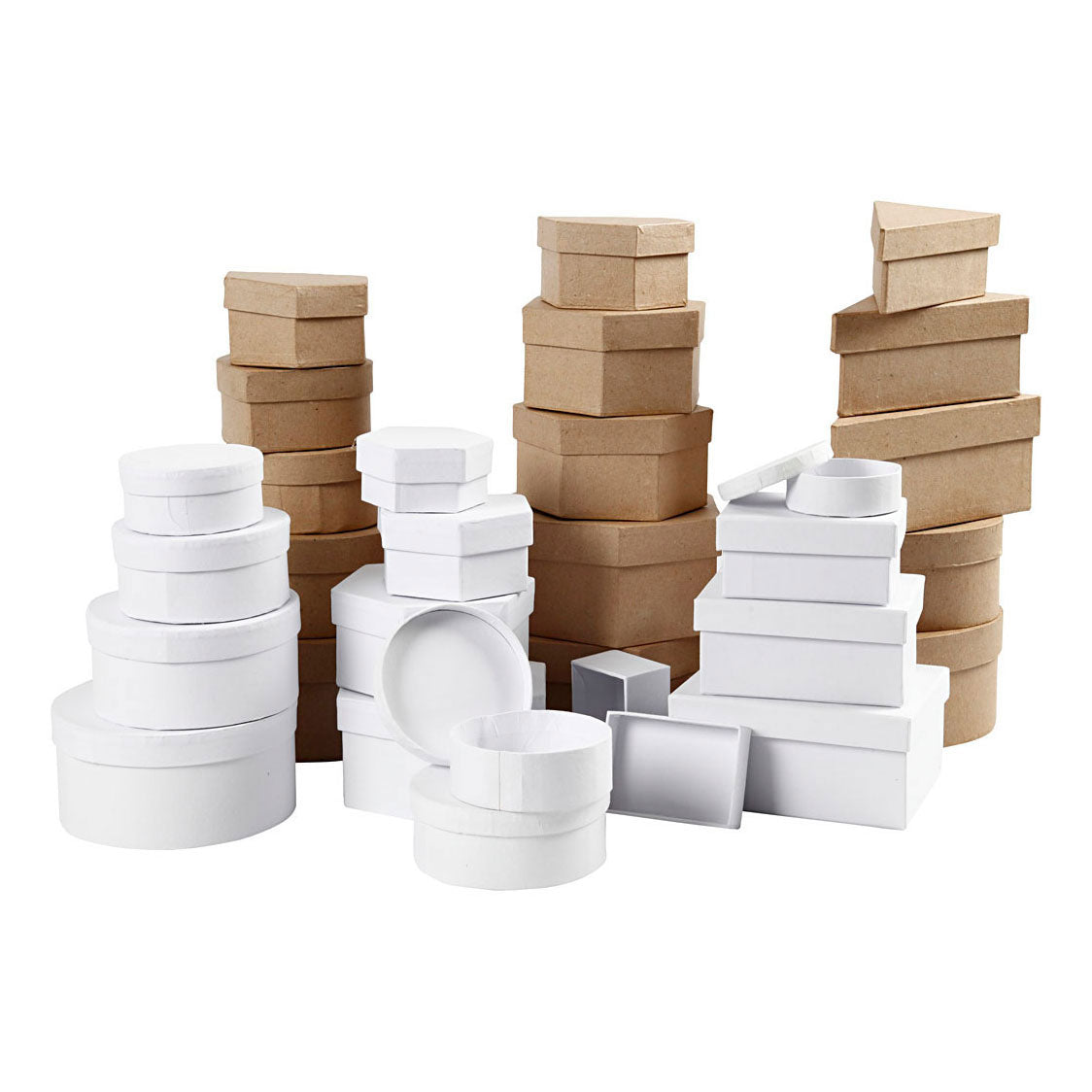Creativ Company Boxen Braun und Weiß 6.5-18 cm, 30..