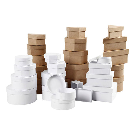 Creativ Company Boxen Braun und Weiß 6.5-18 cm, 30..