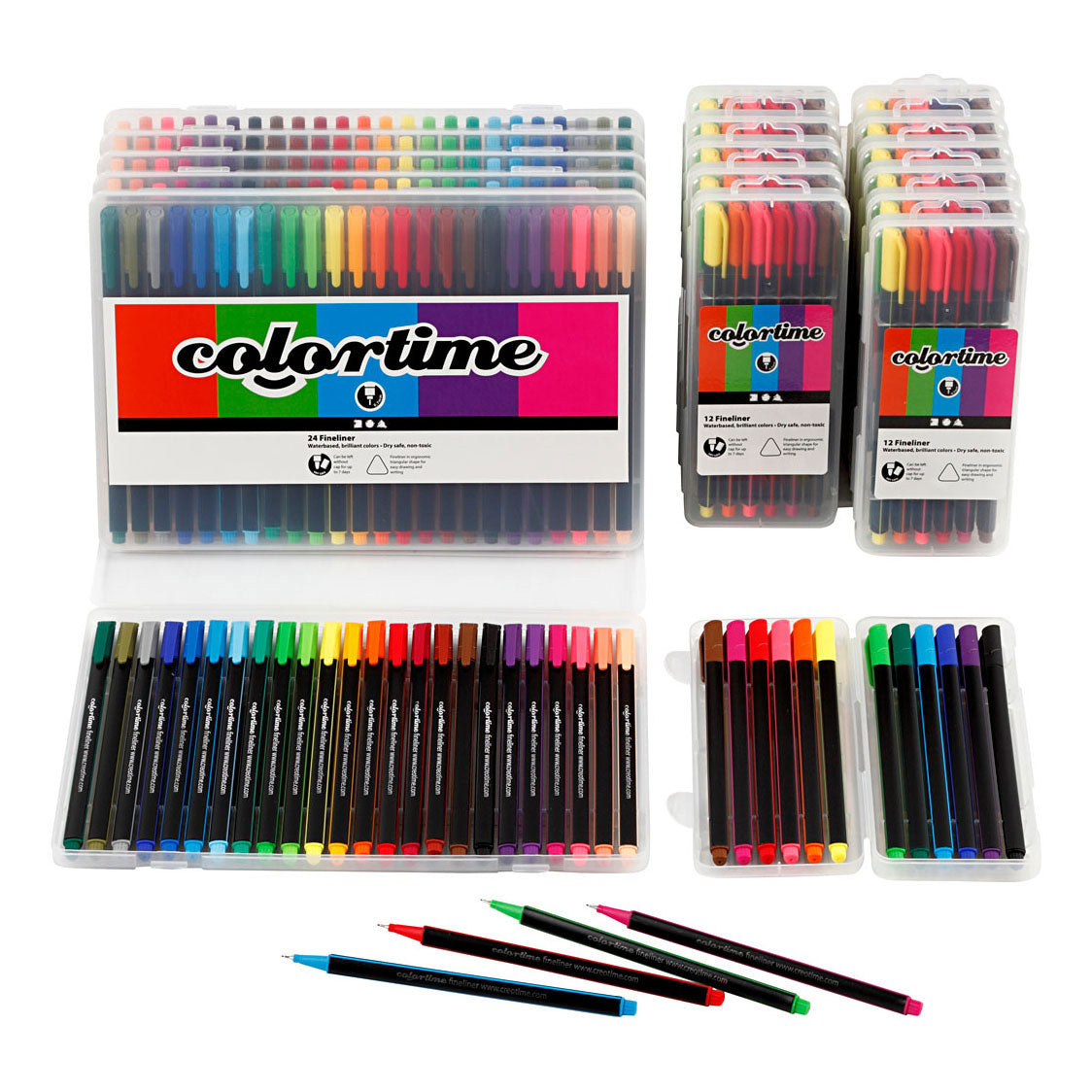Kreativfirma Colortime Fineliners verschiedene Farben, 18 Anzüge