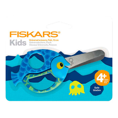 Creativ Company Fiskars Kinderschere mit Tiermotiv, Fisch, L: 13 cm, 1 Stück
