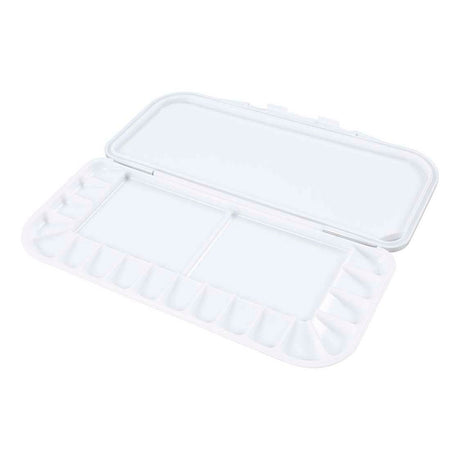 Kreativunternehmen https: www.cchobby.nl Malpalette-mit-Deckel-Größe-27x12-7x2-3-cm-Silber-Weiß-1-Stück