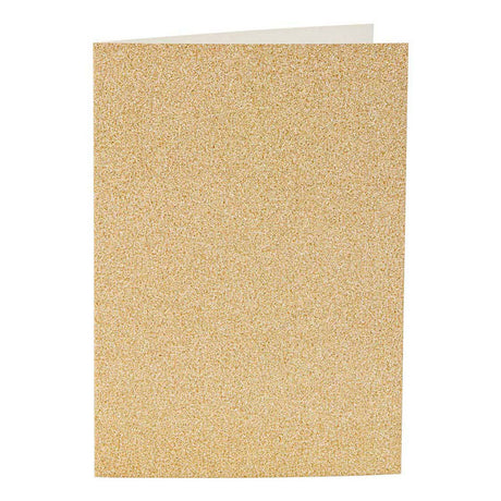 Creativ-Firmenkarten und Umschläge, Kartengröße 10,5 x 15 cm, Umschlaggröße 11,5 x 16,5 cm, Glitzer, 120+250 g, Gold, 4 Set 1 Box