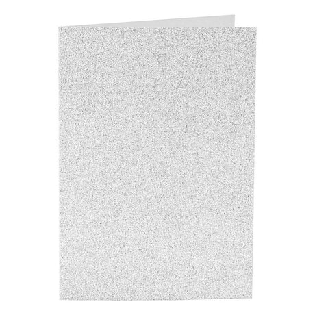 Creativ-Firmenkarten und Umschläge, Kartengröße 10,5 x 15 cm, Umschlaggröße 11,5 x 16,5 cm, Glitzer, 120+250 g, Silber, 4 Set 1 Box