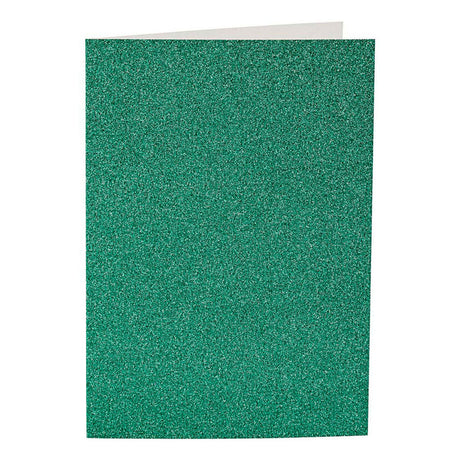 Creativ-Firmenkarten und Umschläge, Kartengröße 10,5 x 15 cm, Umschlaggröße 11,5 x 16,5 cm, Glitzer, 110+250 g, grün, 4 Set 1 Box
