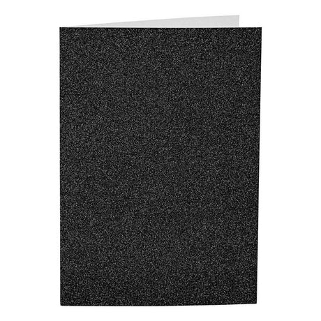 Creativ-Firmenkarten und Umschläge, Kartengröße 10,5 x 15 cm, Umschlaggröße 11,5 x 16,5 cm, Glitzer, 110+250 g, schwarz, 4 Set 1 Box