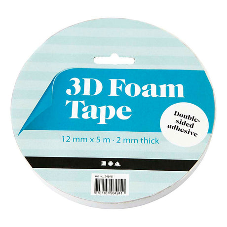 Creativ Company 3D-Schaumband, B: 12 mm, Stärke 2 mm, 5 m 1 Rolle