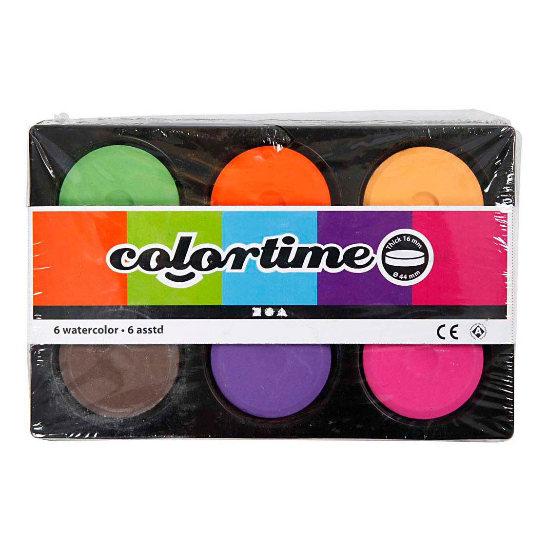 Creativ Company Aquarell, H: 16 mm, T 44 mm, Extrafarben, 1 Box