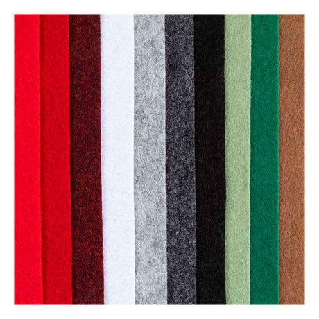 Creativ Company Hobbyfilz, A4, Blatt 210x297 mm, Stärke 2 mm, Weihnachtsfarbe, 10 Stück 1 Karton