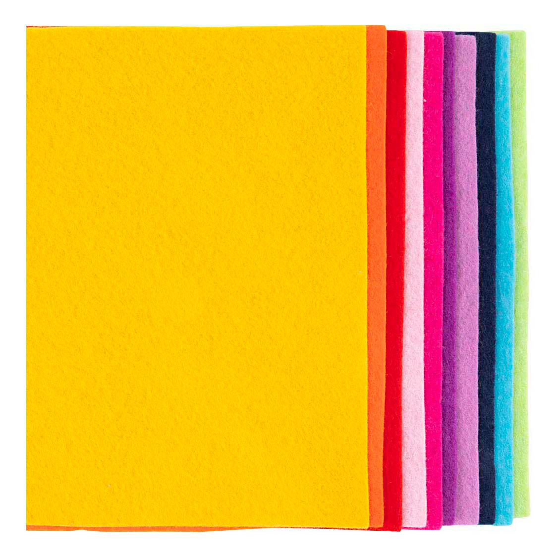 Creativ Company Hobbyfilz, A4, Blatt 210x297 mm, Stärke 2 mm, bunt, 10 Stück 1 Karton
