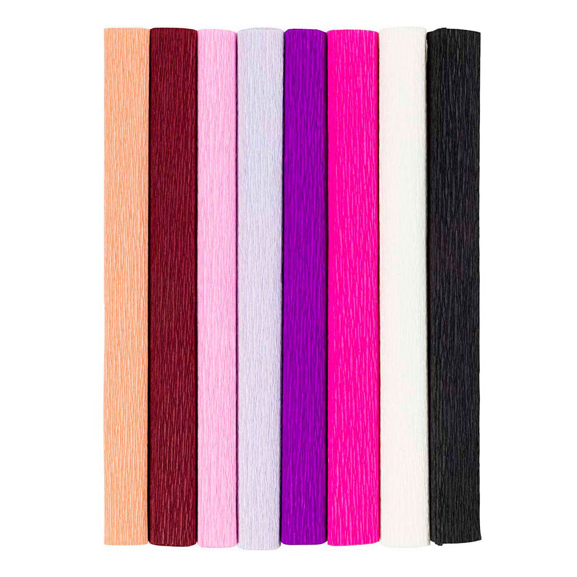 Creativ Company Krepppapier, Blatt 25 x 60 cm, Kreppverhältnis: 180 %, 105 g, Lila-Rosa-Harmonie, 8 Blatt 1 Karton