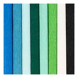 Creativ Company Krepppapier, Blatt 25 x 60 cm, Kreppverhältnis: 180 %, 105 g, blau-grüne Harmonie, 8 Blatt 1 Karton