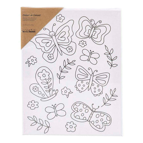 Creativ Company Leinwand mit aufgedruckten Schmetterlingen – 24 x 30 cm